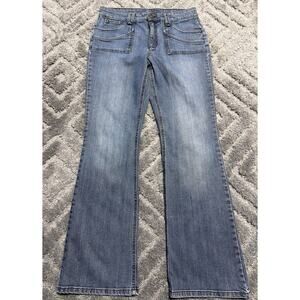 Jeanstar Jeans Flap Pocket Flare Leg Boho Denim Womans Vintage Size 10 31x31